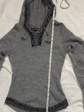 Alpaca Fina Sweater Women's S Ombre Aztec Geometric Hoodie Sweater Peru